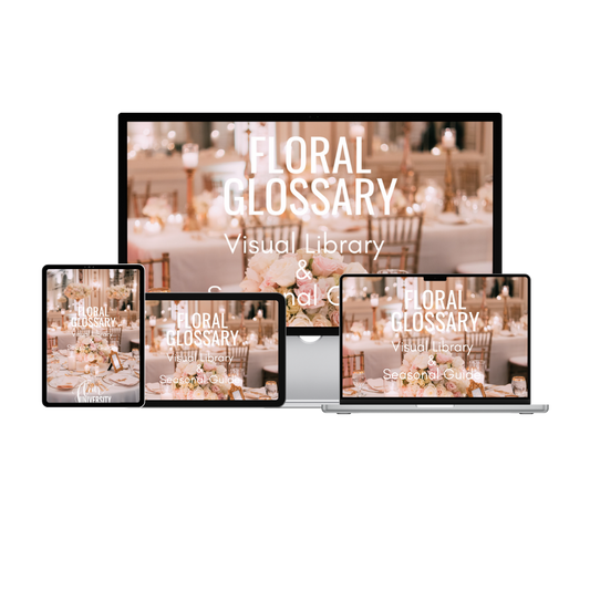 Floral Glossary Visual Library on various devices with a blurred background