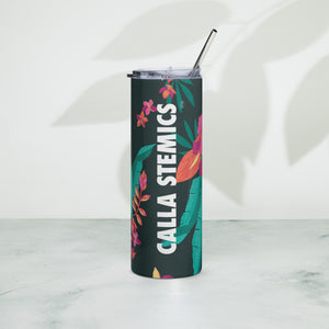 Stainless Steel Tumbler with Straw for Florists - "Calla Stemics"