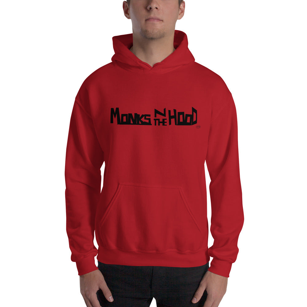 "Monks N The Hood" Hooded Sweatshirt Blk