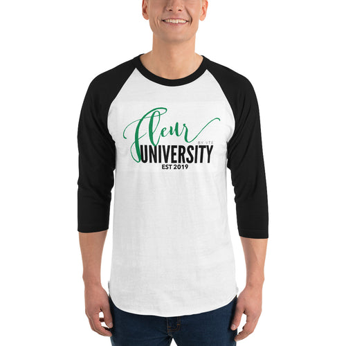 Fleur University 3/4 sleeve raglan shirt