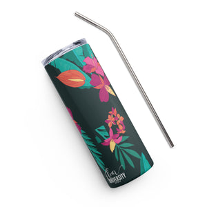 Stainless Steel Tumbler with Straw for Florists - "Calla Stemics"