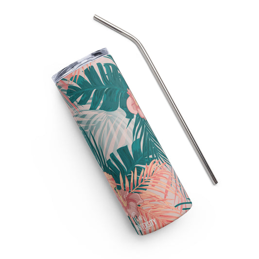 Stainless Steel Tumbler with Straw for Florists - "I Like BIG BLOOMS and I cannot lie"